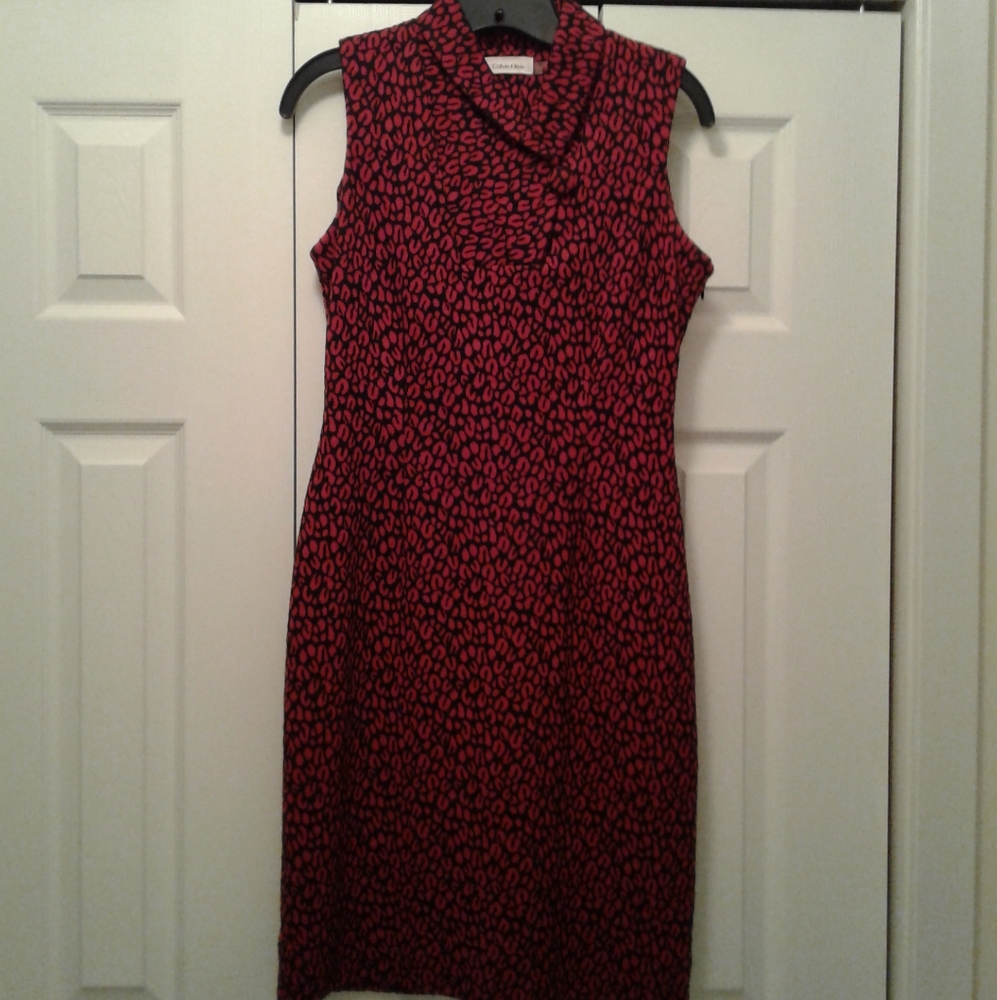 Calvin Klein Ponte Animal Print Sheath Dress